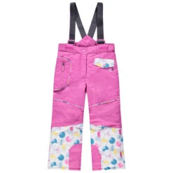 Pantalon De Ski Rose à Bretelles Amovibles Et Poches