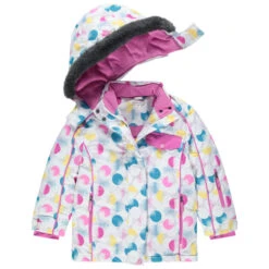 Blouson De Ski Imperméable à Pois Pour Enfant Fille