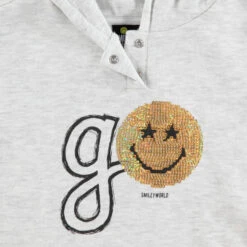 Sweat à Capuche En Molleton Avec Smiley En Sequins Dorés -Orchestra HFINCZ ECR 3 X