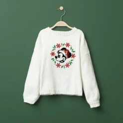 Pull En Tricot Uni Avec Minnie Esprit Noël Disney -Orchestra HFINJ2 ECR 15 X