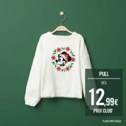 Pull En Tricot Uni Avec Minnie Esprit Noël Disney -Orchestra HFINJ2 ECR 16 X