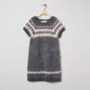 Robe Manches Courtes En Tricot Effet Poil à Motif Graphique Jacquard