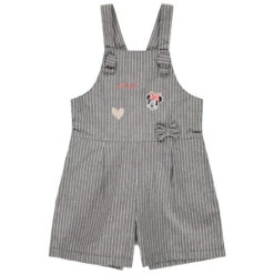 Salopette Courte à Rayures Verticales Détails Minnie Disney