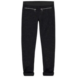 Legging En Maille Chinée De Fil Brillant Avec Zips