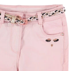 Pantalon Slim Rose Pâle à Ceinture Tressée Amovible -Orchestra HFINNS ROM 3 X