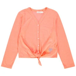 Gilet En Maille Côtelée Avec Fine Broderie Et Liens à Nouer