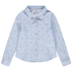 Chemise Manches Longues à Rayures Verticales Et Imprimé Arcs-en-ciel All-over