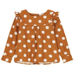 Tunique Manches Longues à Pois Blancs Et Volants