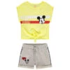 Ensemble Avec T-shirt Manches Courtes à Nouer Et Short Print Mickey Disney
