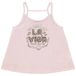 Débardeur à Fines Bretelles Et Message Printé Effet Léopard