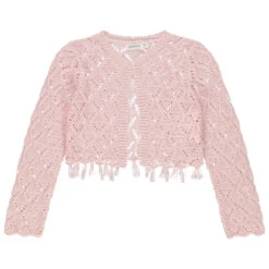 Gilet En Tricot Ajouré Avec Finitions à Franges