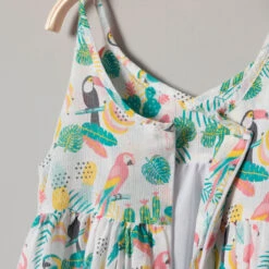 Robe à Fines Bretelles Et Imprimé Tropical All-over -Orchestra HFINVK BLA 3 X