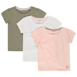 Lot De 3 T-shirts Unis En Coton Pour Fille