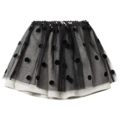 Jupe En Tulle à Pois Et Taille En Sequins