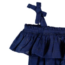 Salopette Courte à Carreaux Brillants Et Bretelles Nouées -Orchestra HFINZS BLF 3 X