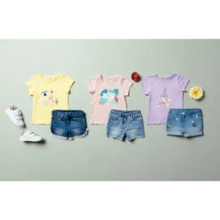 Short En Jean Délavé Pour Fille Finition Dentelle -Orchestra HFIO08 BLC 10 X