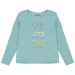 T-shirt Manches Longues Uni Print Lunettes