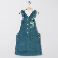 Robe Salopette En Velours Côtelé à Badges