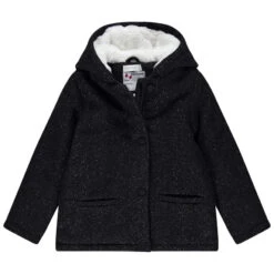 Manteau à Capuche En Drap De Laine Doublé Sherpa Pour Enfant Fille
