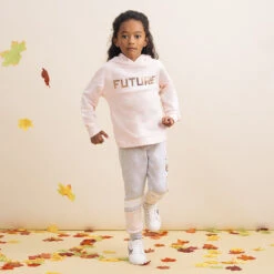 Pantalon De Jogging En Molleton à Bandes Et Inscription Pour Enfant Fille -Orchestra HFIO5S GRM 15 X