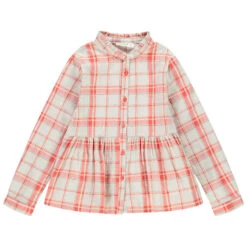 Tunique Manches Longues à Carreaux Pour Enfant Fille