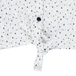 Chemise à Manches Courtes Volantées Imprimée Pois Et Liens à Nouer -Orchestra HFIOB2 BLA 4 X