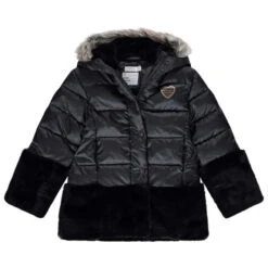 Doudoune Longue Fausse Fourrure Doublée Sherpa Pour Enfant Fille