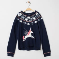 Pull De Noël En Tricot Motif Licorne