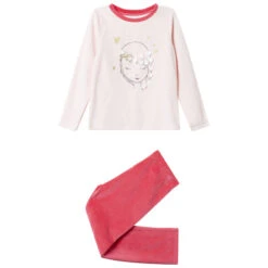 Pyjama En Velours Print Fantaisie Pour Enfant Fille