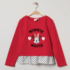 Sweat En Molleton Effet 2 En 1 Print Minnie Disney à Paillettes