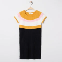 Robe Manches Courtes En Tricot Pour Enfant Fille