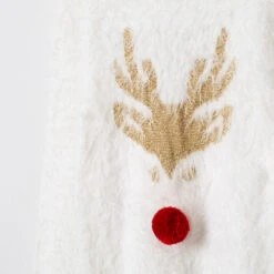 Pull De Noël En Tricot Poil Motif élan Et Nez En Pompon -Orchestra HFIOIT ECR 3 X