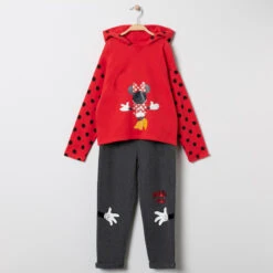 Jogging En Molleton à Pois Et Print Minnie
