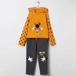 Jogging En Molleton à Pois Et Print Minnie Disney Doré
