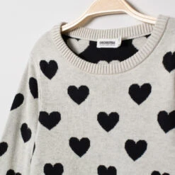 Robe Pull En Tricot à Coeurs En Jacquard Pour Enfant Fille -Orchestra HFIOJR GRF 3 X