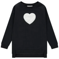 Sweat Long En Molleton Avec Coeur En Sherpa