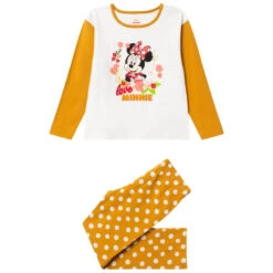 Pyjama En Jersey à Pois Et Print Minnie Disney