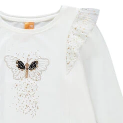 T-shirt Manches Longues Uni Print Papillon Et Pans Croisés Au Dos -Orchestra HFIOK4 ECR 3 X