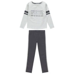 Jogging Bicolore à Message Pour Enfant Fille