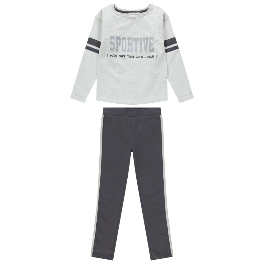 Jogging Bicolore à Message Pour Enfant Fille 1 Jogging Bicolore à Message Pour Enfant Fille