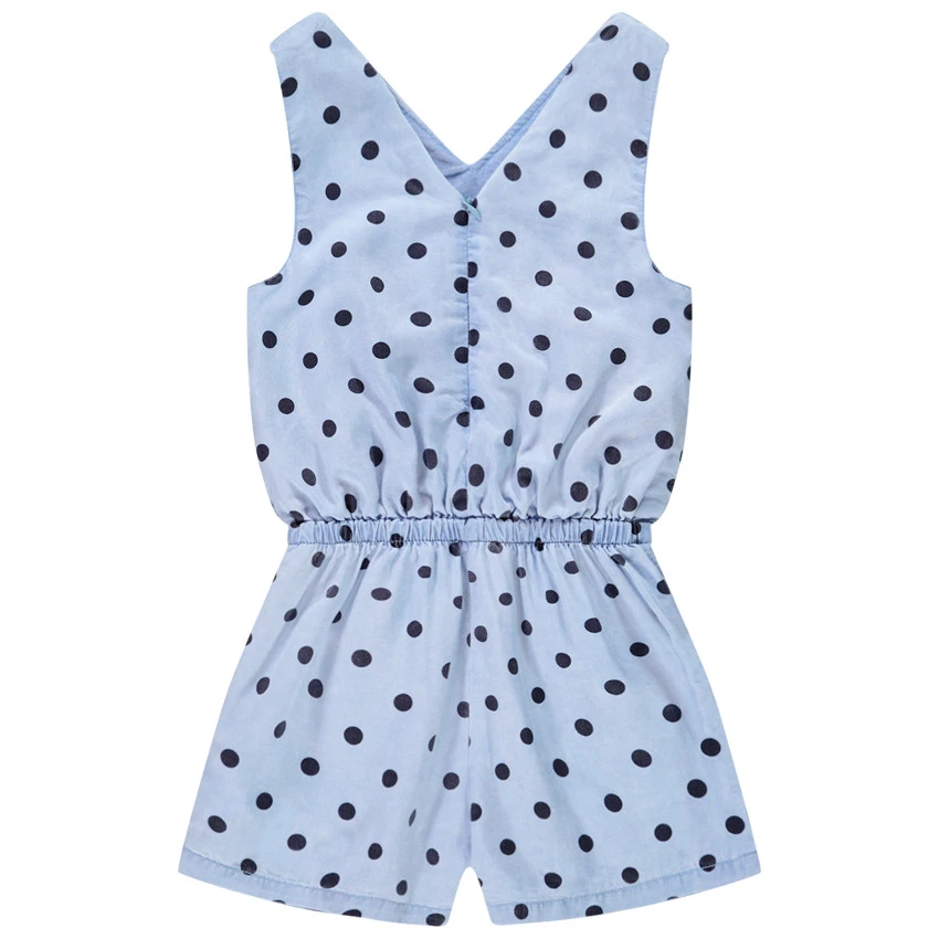 Combishort à Pois En Lyocell Pour Enfant Fille 2 Combishort à Pois En Lyocell Pour Enfant Fille – Image 2