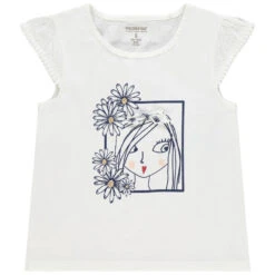 T-shirt Manches Courtes Brodées Et Print Personnage