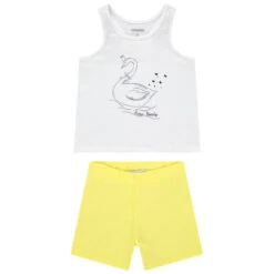 Ensemble Débardeur Print Cygne Et Short Jaune