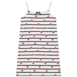 Chemise De Nuit à Fines Bretelles Rayée