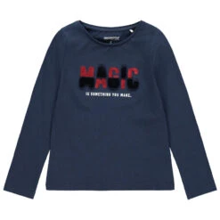 T-shirt à Manches Longues Avec Message En Sequins Magiques Et Velours