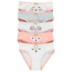 Lot De 5 Culottes à Animal Printé Et Noeud Doré