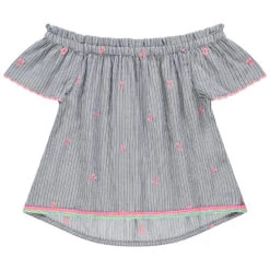 Tunique Ample à Rayures Et Cerises Brodées