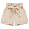 Short En Toile Taille Haute Beige Pour Enfant Fille