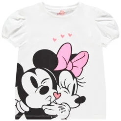T-shirt Manches Courtes Print Mickey Et Minnie Disney