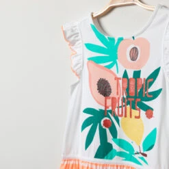 Robe En Coton à Manches Volantées Et Fruits Printés -Orchestra HFIOWK ORC 3 X